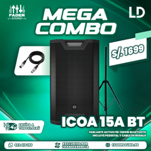 Combo LD Systems ICOA 15 A BT + Cable xlr + Pedestal