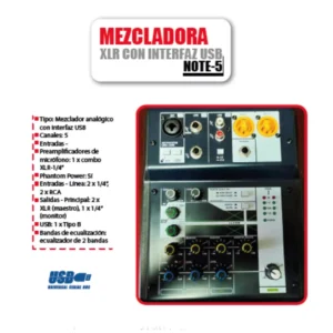 Mackenzie Note 5 Mezcladora de Audio
