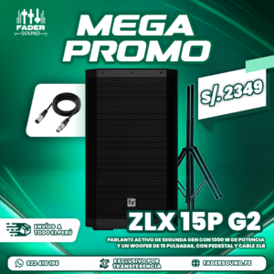 Combo Electro-Voice ZLX-15P-G2 + Cable xlr + Pedestal